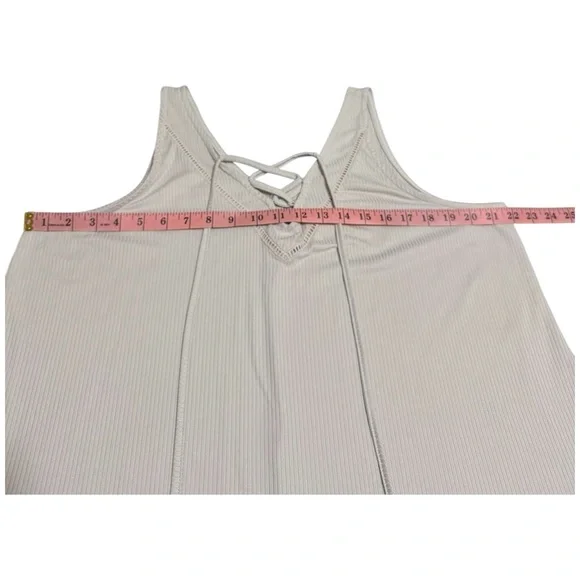 Maurices Beige Lace-Up Tank Top - Picture 6 of 9